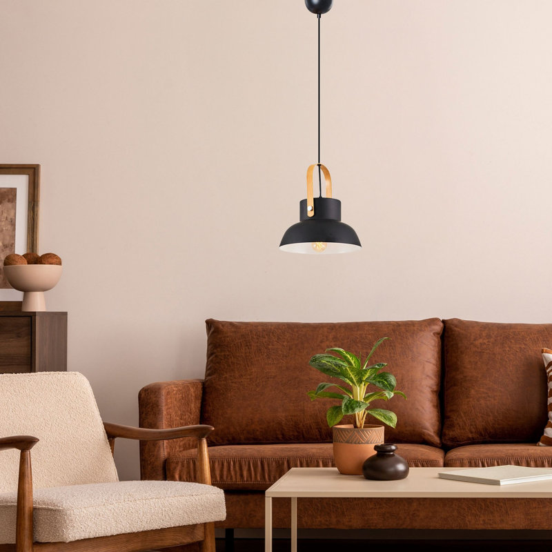 Elegant Modern Chandelier, Black Metal Body, 9.4 in Diameter x 47.2 in Height | 1 x E27 Socket (Bulb Not Included) | Scandinavian Glam Design Perfect for Living Room, Dining Room & Entryway Décor