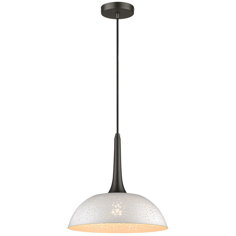 Karnus 1 - Light Matte Dome Pendant, Matt Black/White