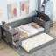 Lit de jour simple avec rangement, couchette et ports de charge électrique - Fabrication en bois solide dans les prises pratiques-468431526