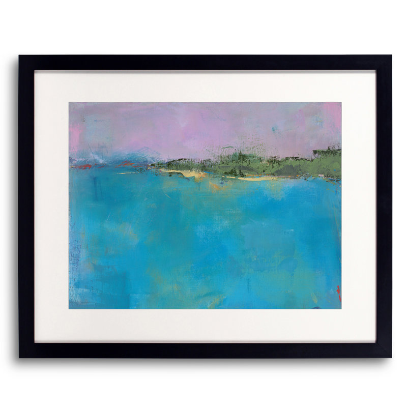 Vermont Pond Painting by Jacquie Gouveia, Black Framed Paper, White, 24" H x 30" W