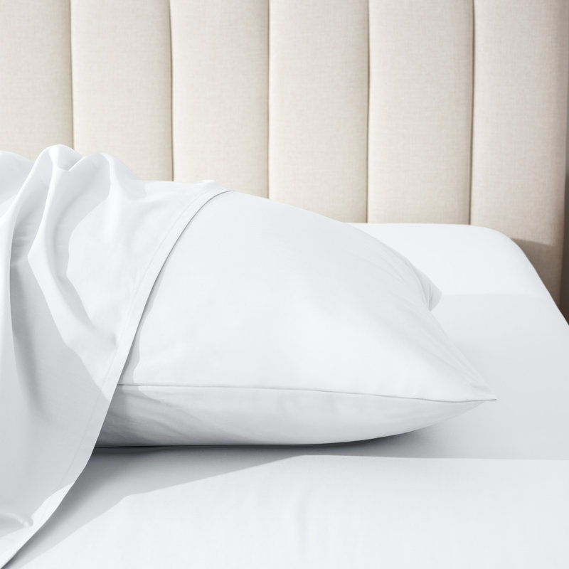 Taie d'oreiller 100% coton biologique percale, 2 taies d'oreiller standard, Blanc