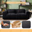 Modern Lambswool Upholstered 2 - Seat Cloud - like Sofa for Living Room-Black-1682829072