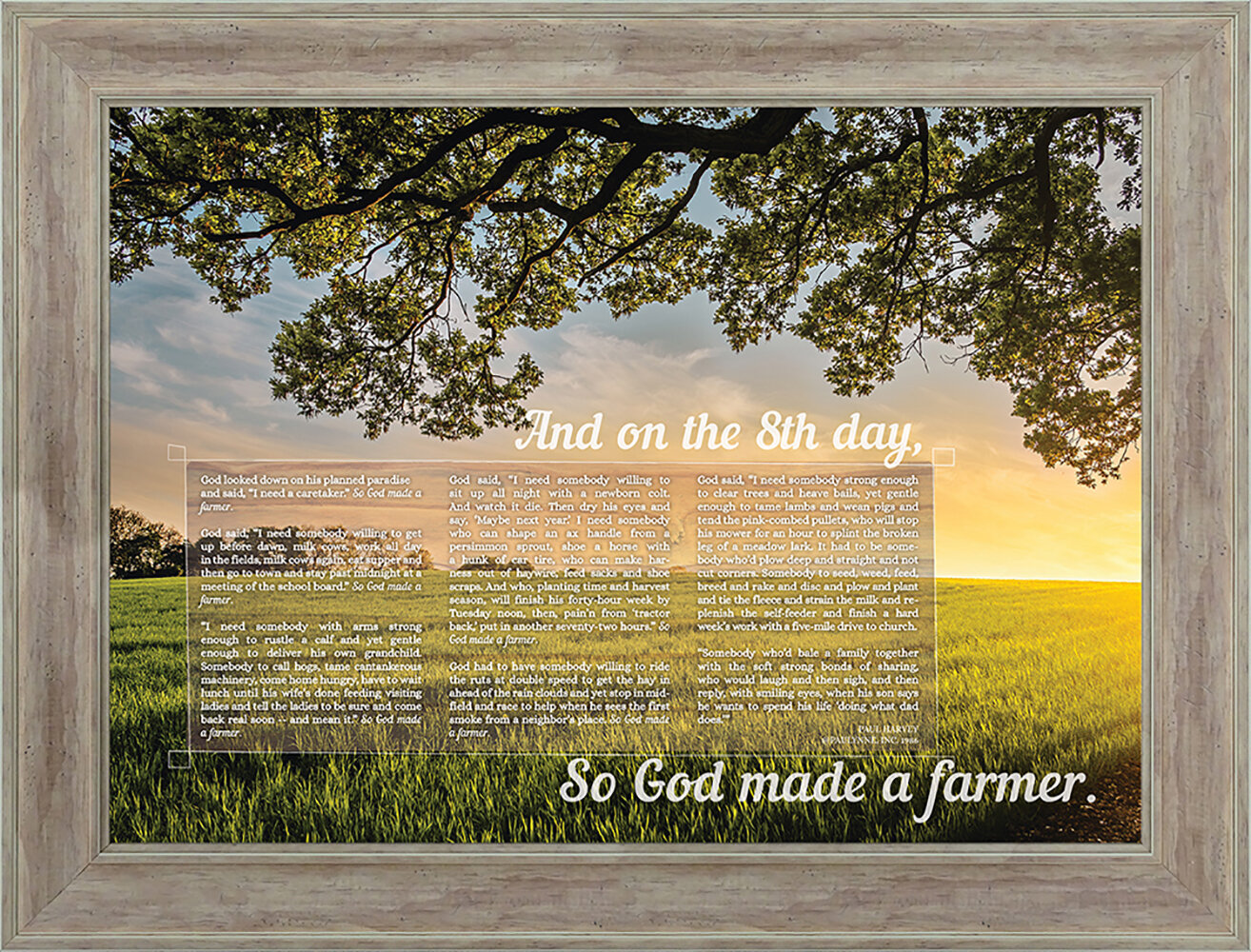 Latitude Run® So God Made A Farmer Poem Framed On Paper by Paul