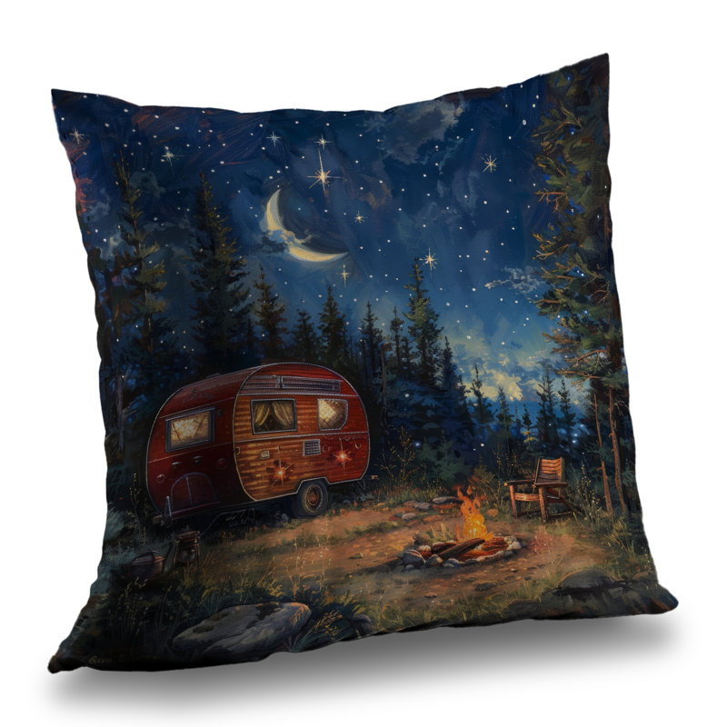 Campfire Gray Poly Twill Throw | Cozy Home Decor Accent – Throw Pillow Cover Only, Double-Sided Print, Insert Not Included