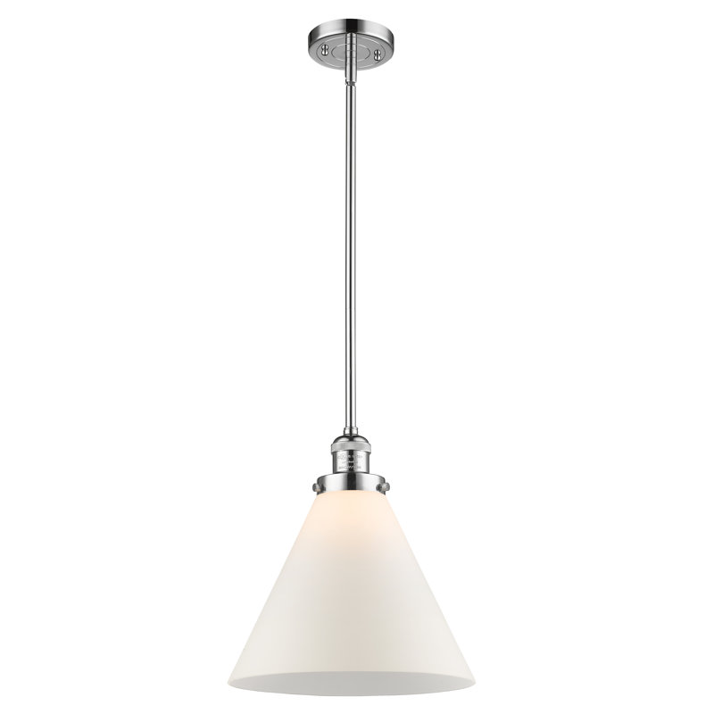 Anner 1 - Light Single Pendant, Matte White, Polished Chrome