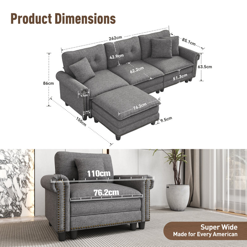 Sectional, Grey