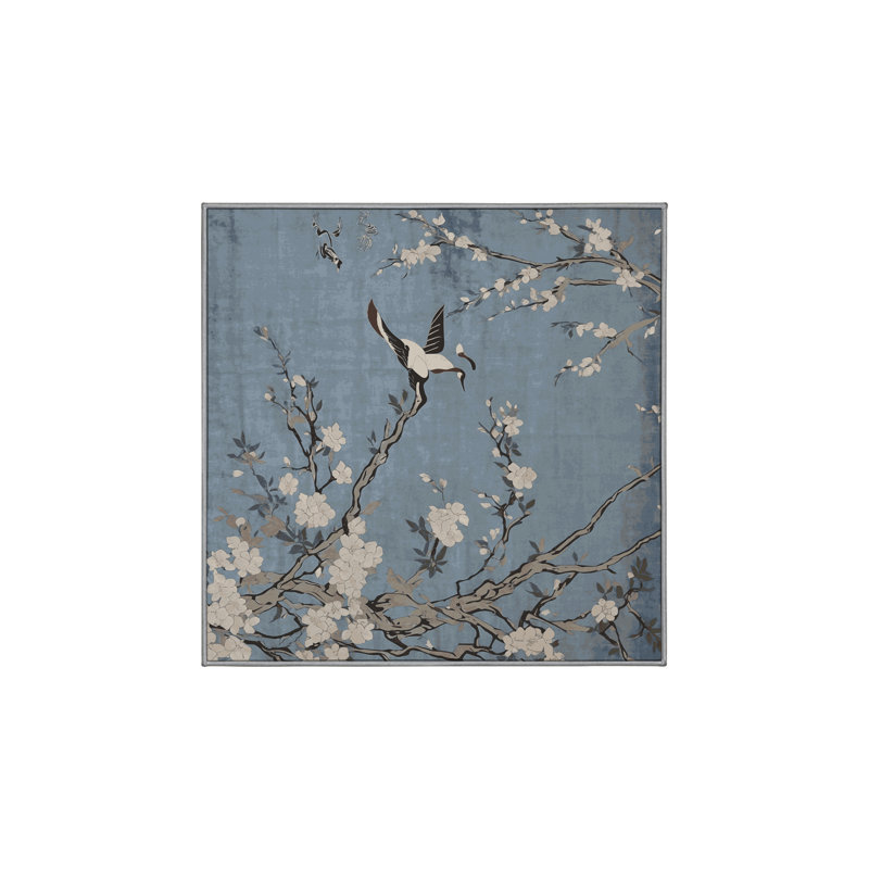 Machine Washable Gray Area Rug, Square 5'
