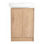 Meuble-lavabo de salle de bain moderne 23 po autoportant - compact, portes, espace de tiroir abondant à l'intérieur de l'armoire de lavabo, intérieur moderne à fermeture douce
