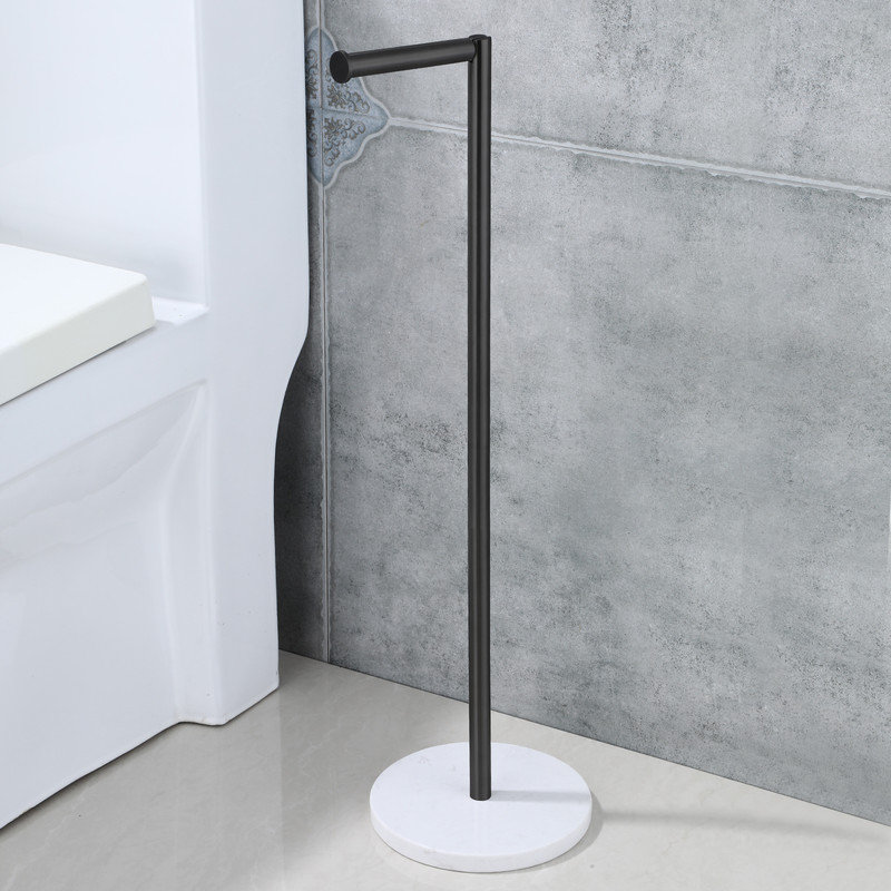 Porte-papier hygiénique sur pied SUS304, Noir mat