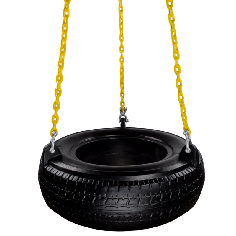 Tire Swing avec chaînes enduites, Noir