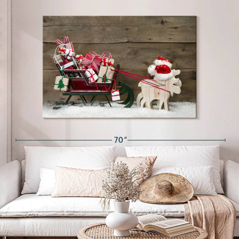 Père Noël en traîneau, H 34 po x l 51 po