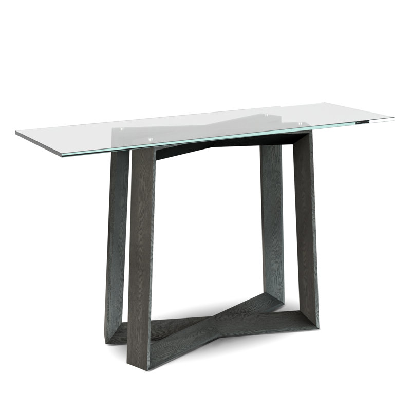 Caydance Glass Top Console Table, 72.9cm H x 120cm W x 40cm D