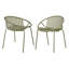 Ensemble de salle à manger d'extérieur moderne 7 pièces avec chaise empilable, vert-1711678916-1711678917