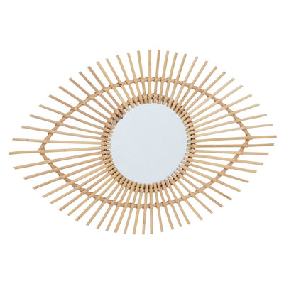 Beneduce Rattan Flat Wall Mirror