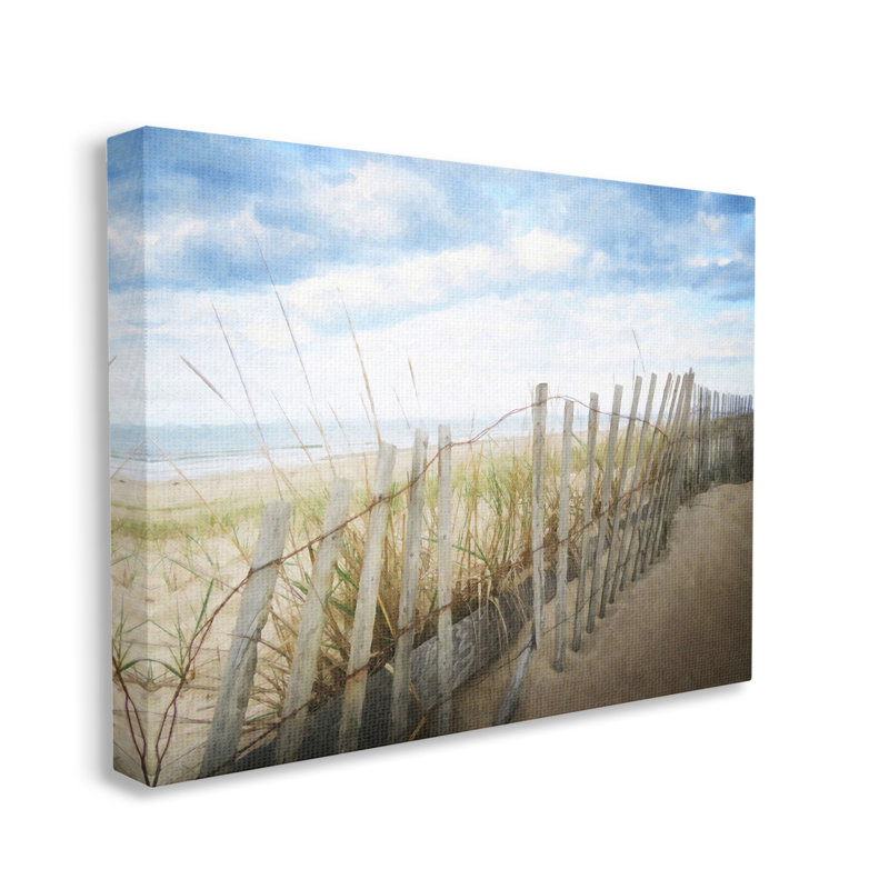 Summer Beach Fence Canvas Wall Art by GraffiTee Studios, 30" H x 40" W