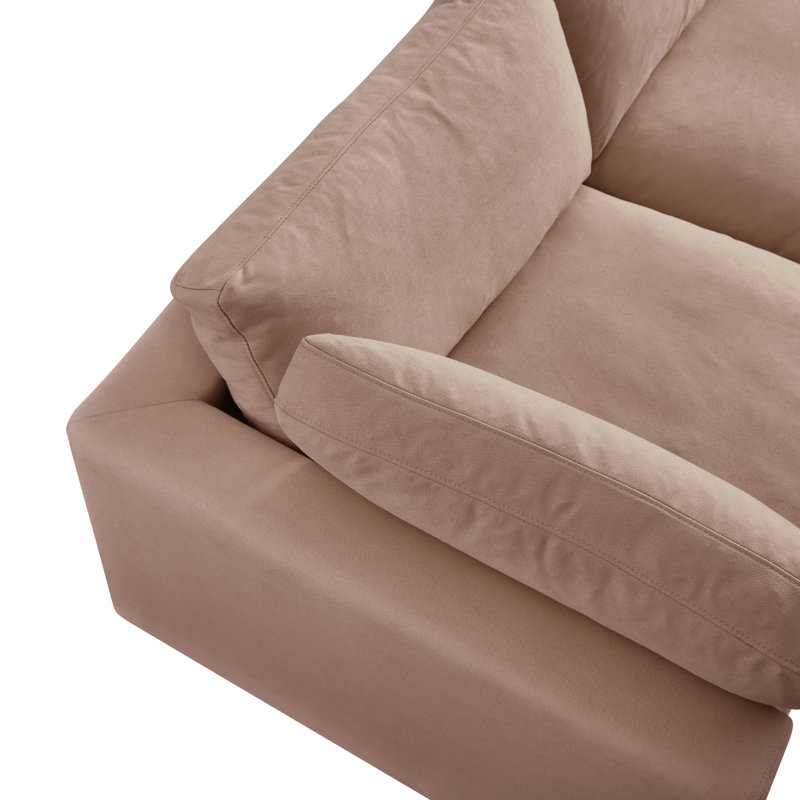 Elegance Judith Linen Modular Sofa Chaise For Bedroom, Pink 100% Linen