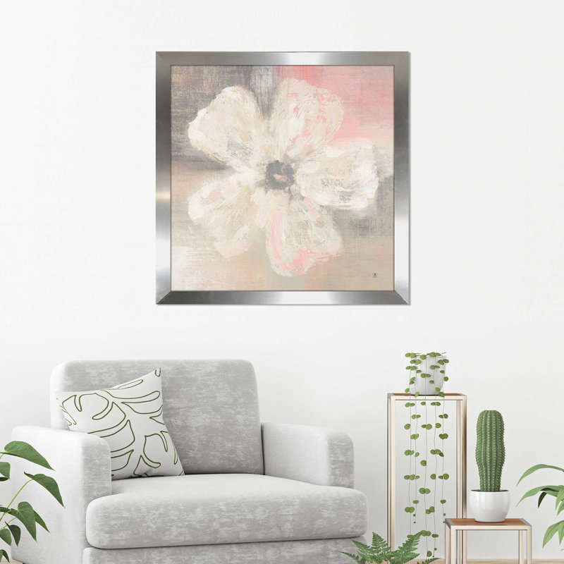 «Nimbus Bloom II», reproduction de peinture acrylique, H 31,5 po x l 31,5 po x P 1 po, Encadrement argenté