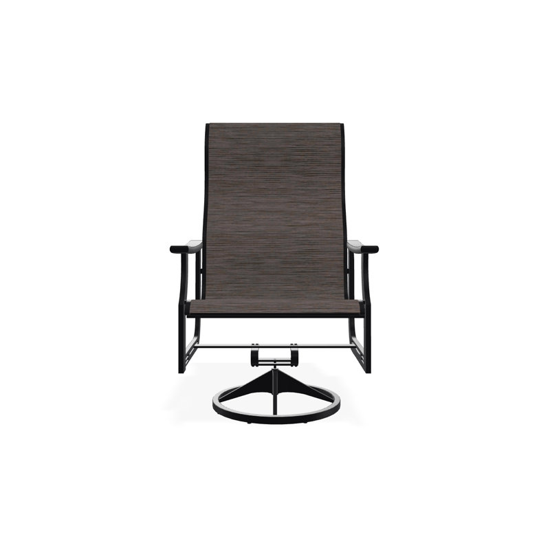 Chaise berçante pivotante en polymère de qualité marine St. Catherine Sling, Noir, Ombre Augustine