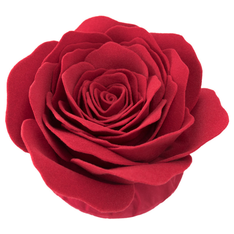 Handmade 3D Rose Flower Throw Pillow Aesthetic Decorative Valentines Day Accent Pillow Round Cushion