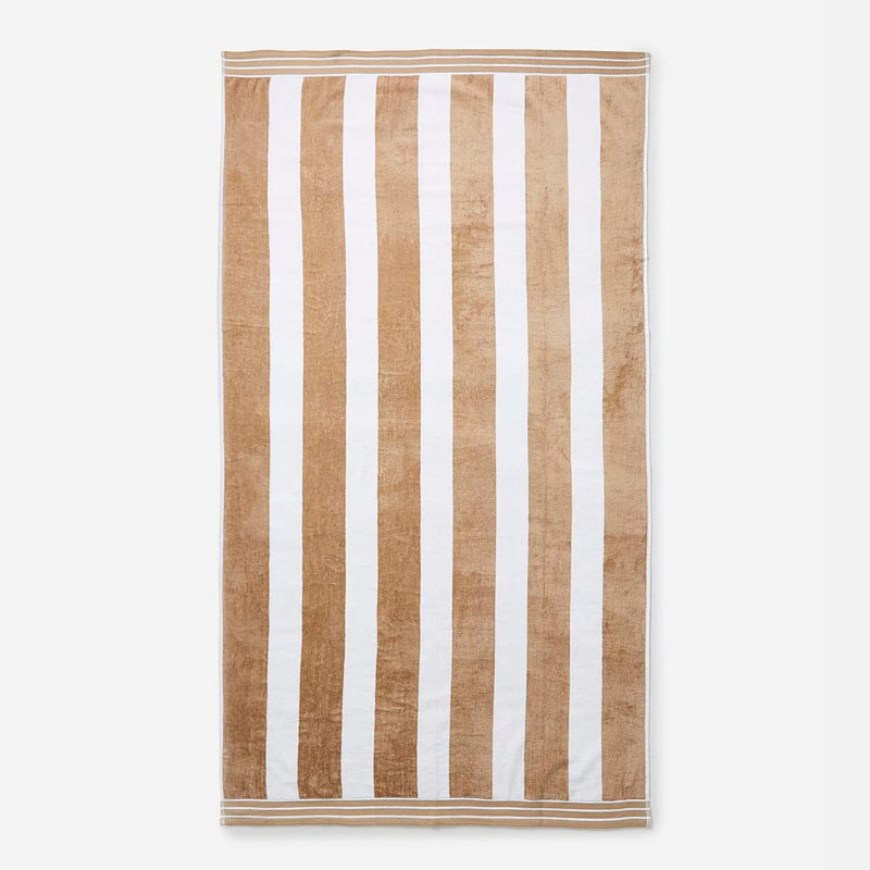 Jorah Large Cabana Stripe Beach Towel, Taupe