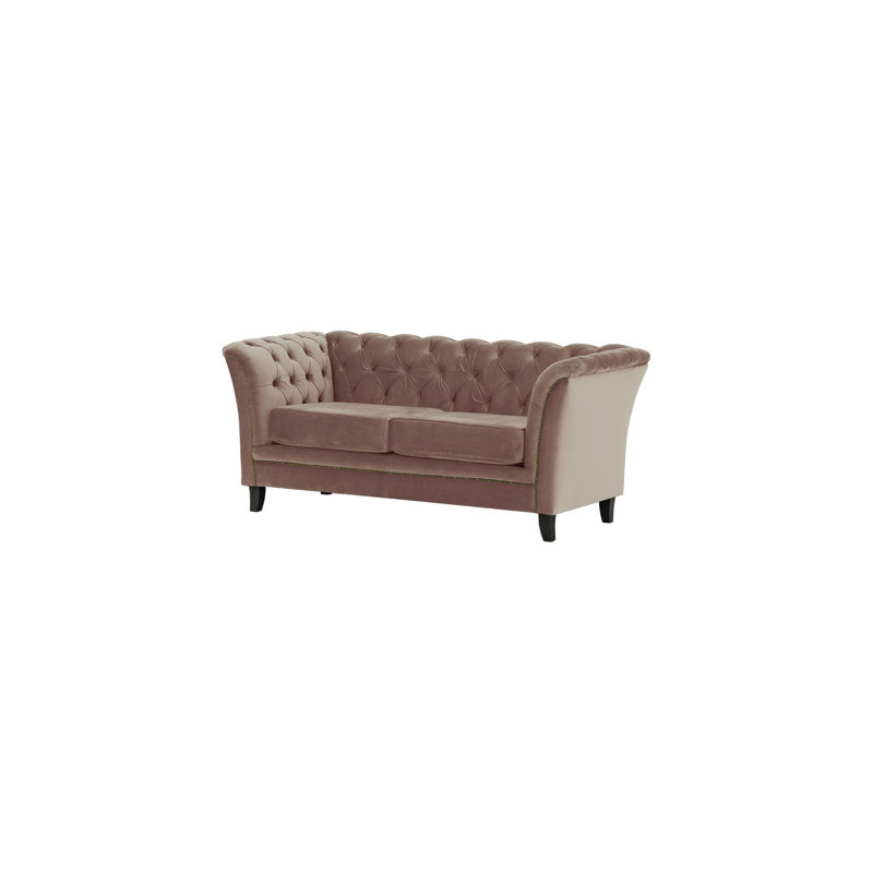 Cassie 2 Seater Velvet Sofa, Black, Pink