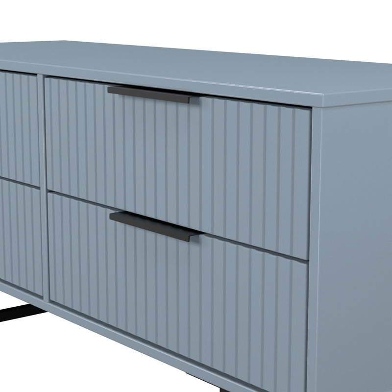 Bernat 115 cm W Chest of 4 Drawers, Blue
