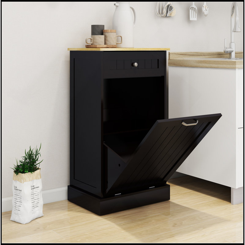 Versatile Tilt-Out Trash Cabinet For Kitchen And Laundry, With Multiple Functions And Stylish Design.