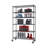TRINITY Black Anthracite 6-Tier Steel NSF Steel Wire Shelving Unit w/ Wheels(48 in. W x 18 in. D)