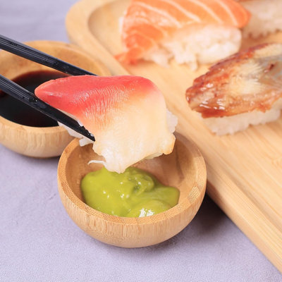 Dipping Bowls Set, Small Bamboo Dipping Sauce Cups,Reusable Round Side Dish Bowls