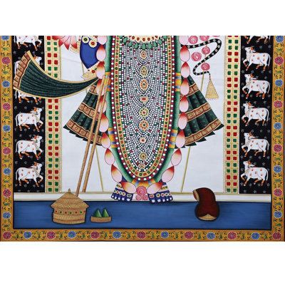 Pichwai de Shrinath Ji | Aquarelle sur coton