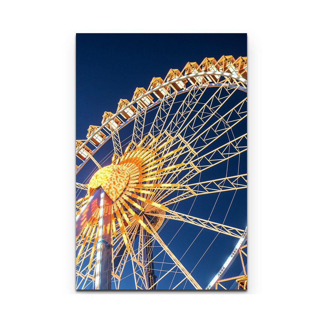 Leinwandbild Riesenrad bei Nacht