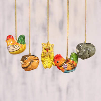 2.2'' Handmade Paper Animals Hanging Figurine Ornament