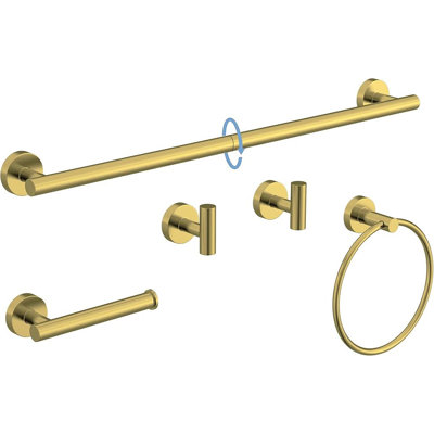 DetachPro Matte Black 5-Piece Decorative Bathroom Hardware Set