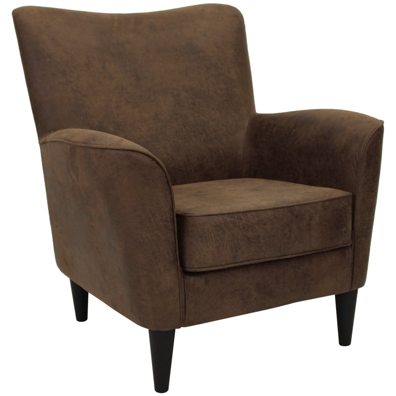 Fauteuil Hickson, Simili cuir brun foncé