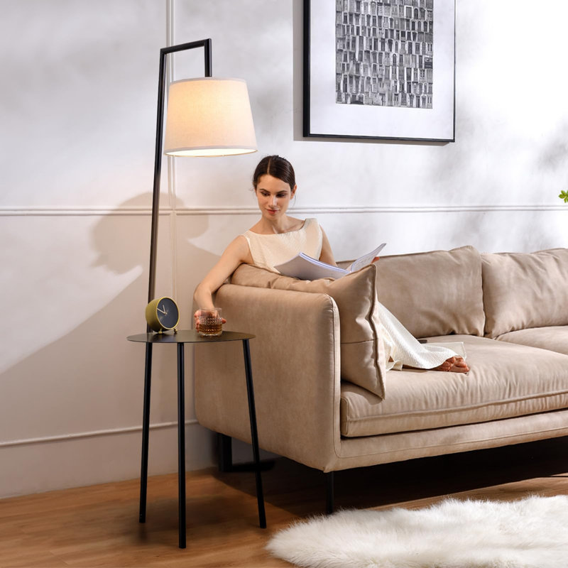 150cm Black Tray Table Floor Lamp