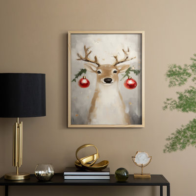 Christmas Holiday Art -Series 2-CCCXCVIII Framed Print - Solid Wood