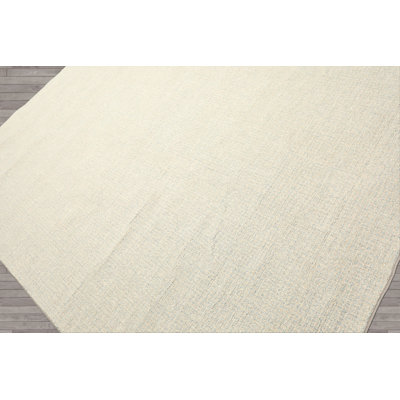 6x9 Hand Loomed Wool Beige, Seafoam Berber Contemporary Rug