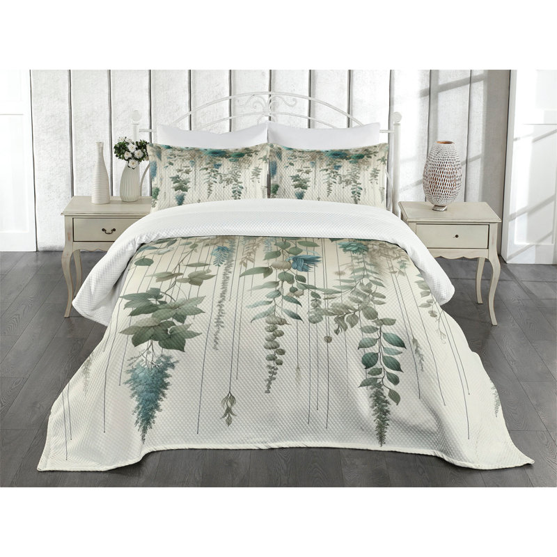 Gray Quilted King Bedspread Set with Pillow Shams