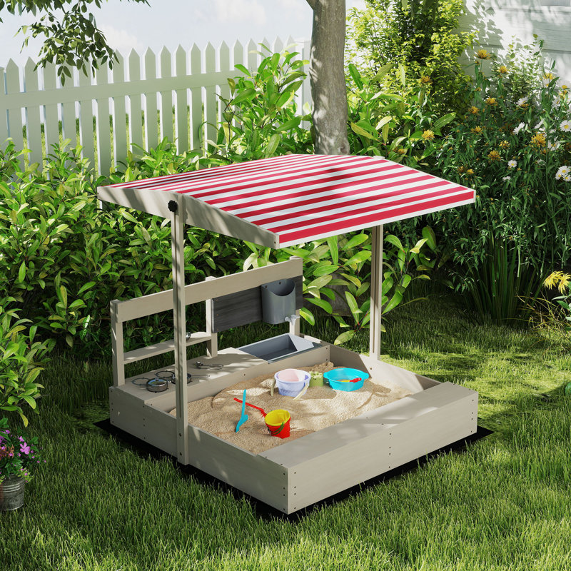 Freeport Park Ebner 110cm x 110cm Square Sandbox with Cover