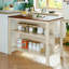 Table de préparation en bois massif avec îlot de cuisine 45 po, table de préparation en bois d'hévéa avec 2 tablettes ouvertes