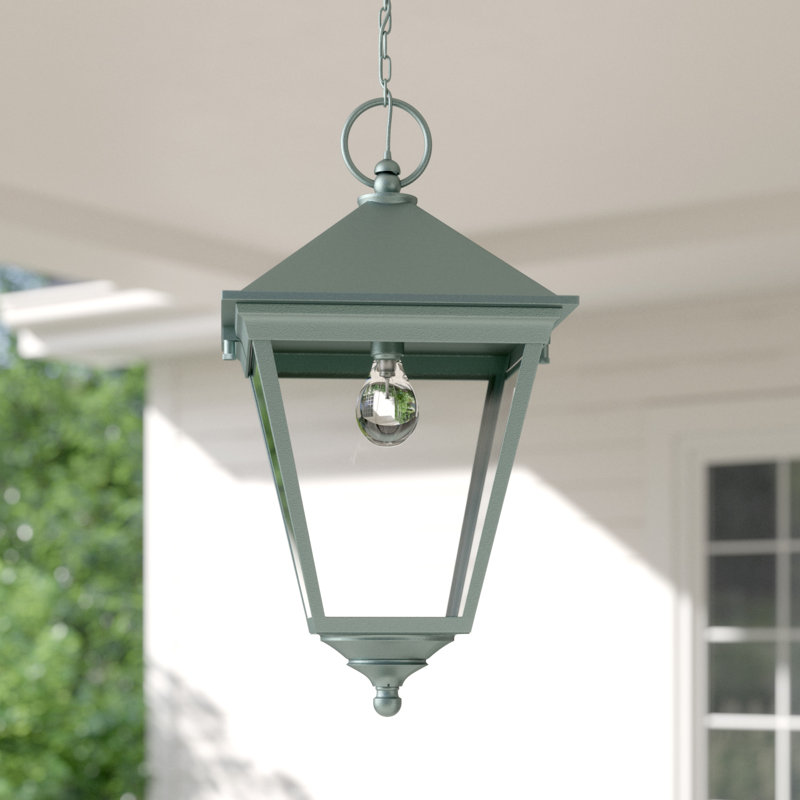 Beijing 1 -Bulb Outdoor Hanging Lantern, Verdigris, Normal
