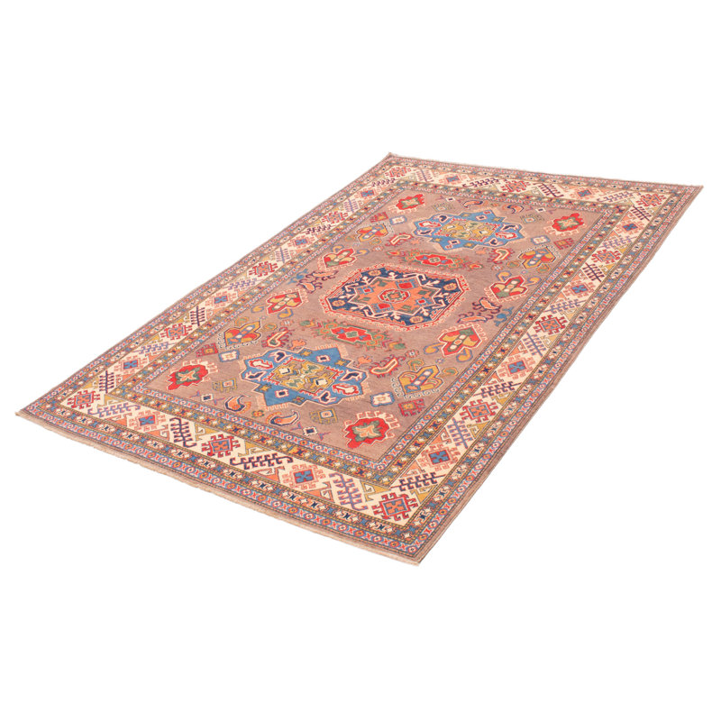 Tapis brun d'Uzbek Ghazni 6 pi 6 po x 9 pi 4 po
