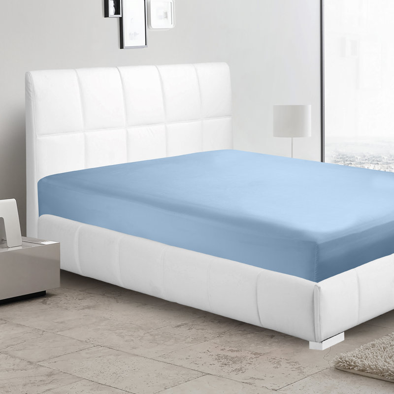 Drap-housse simple de couleur unie Premier., Bleu ciel, Simple