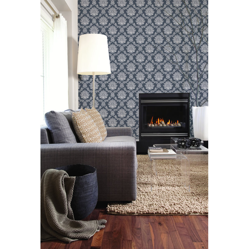 10m x 53cm Matte Wallpaper Roll, Light Grey/Dark Grey