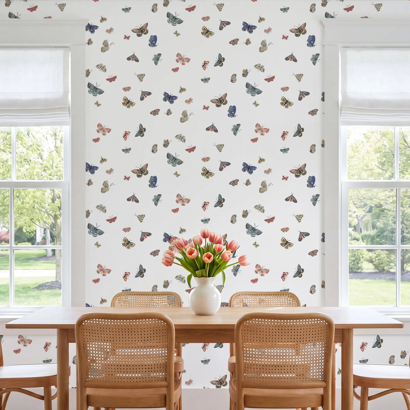 Butterfly House Self-Adhesive Roll, White
