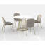 Carpenter Pedestal Marble Dining Table With Birdcage Style Legs-90493227-38039162-40917289