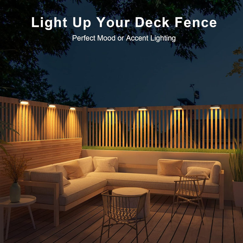 Black Solar Powered LED Step Light Kit with Warm White and RGB Modes