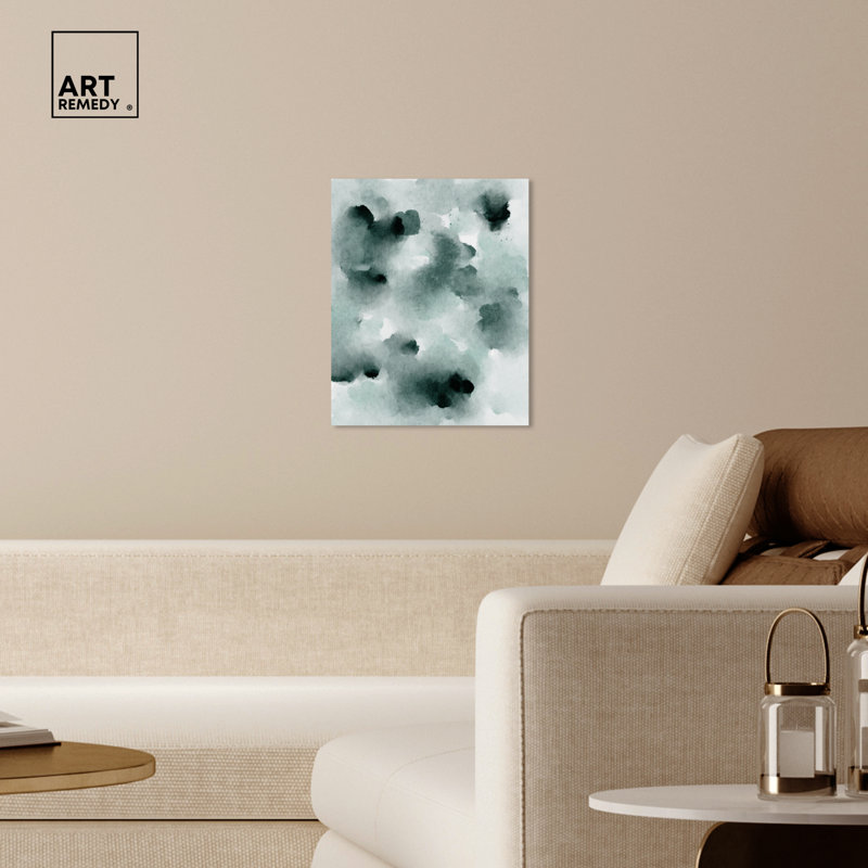 Diluted Smoke in the Snow Abstract Watercolor Canvas Art, 16" x 20"