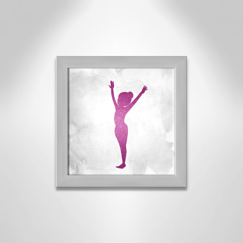Gymnastique 2, H 14 po x l 14 po x P 0,63 po, Encadré plat argent