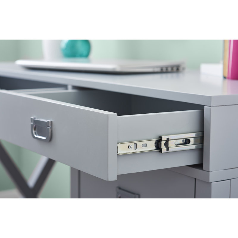 Bureau d'écriture avec tiroirs Halstad, Gris